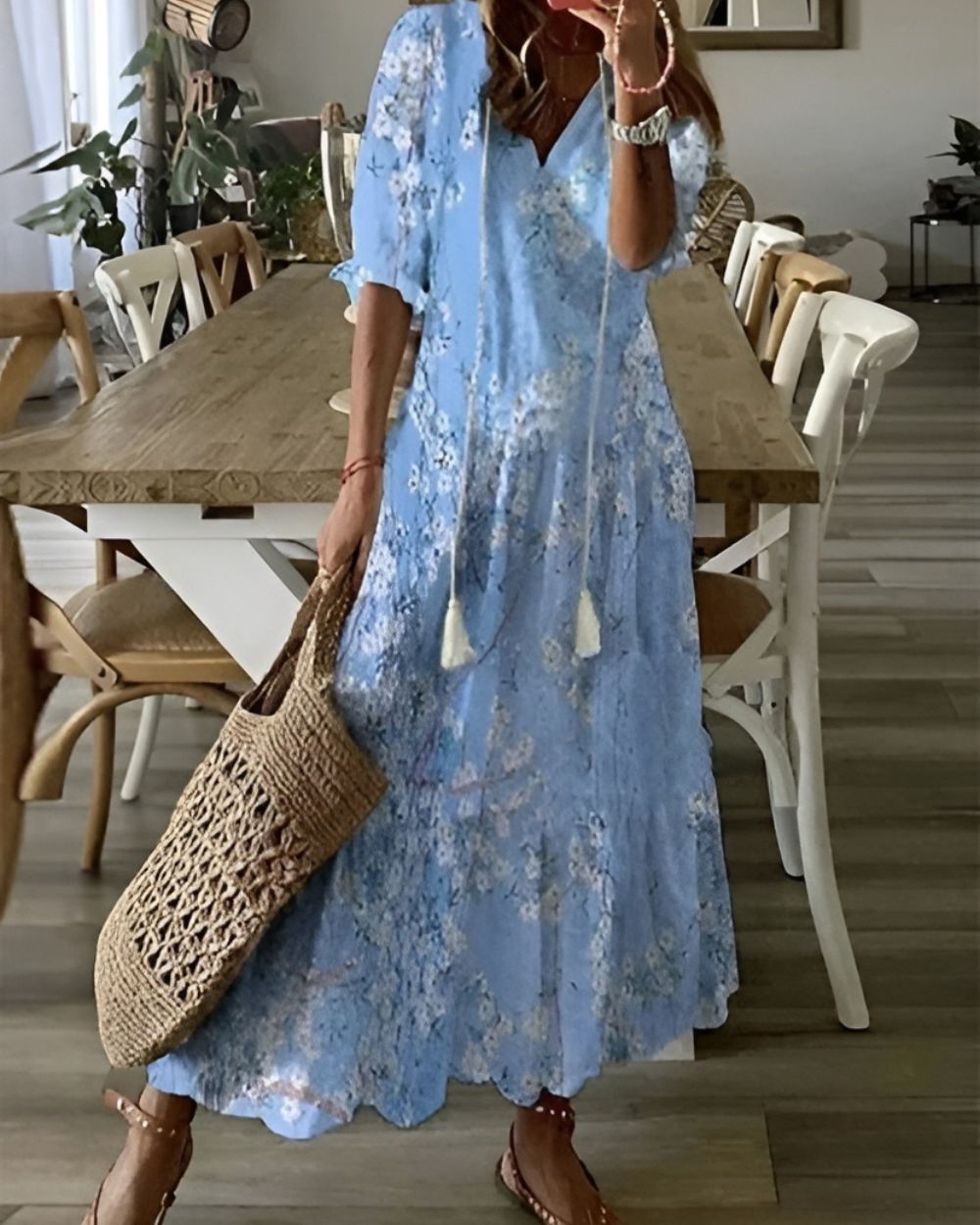Floral Boho Beach Maxi Dress