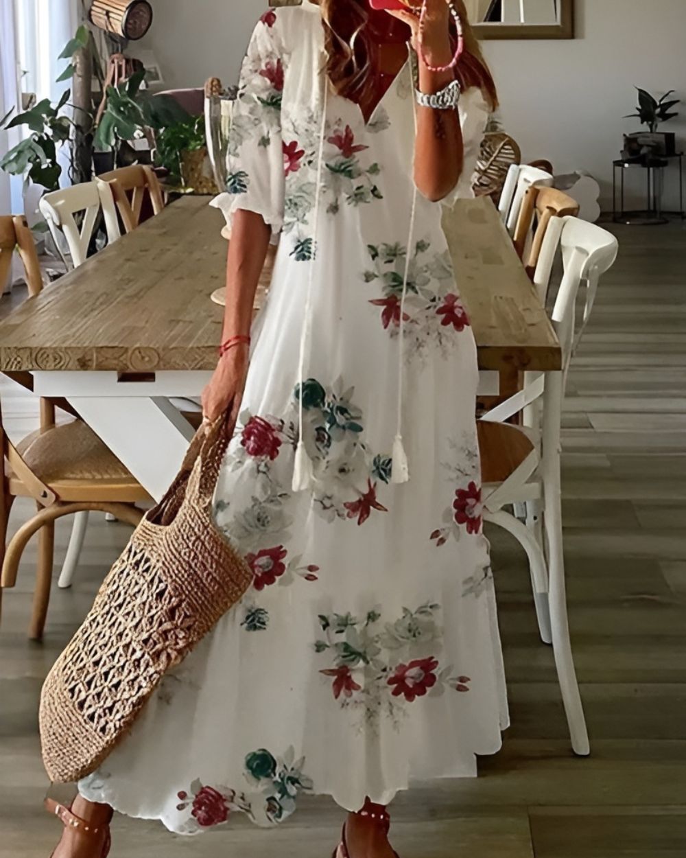 Floral Boho Beach Maxi Dress