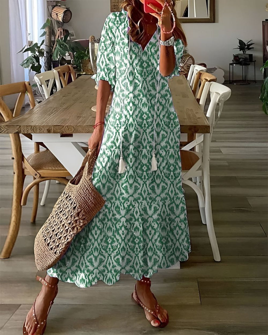 Floral Boho Beach Maxi Dress