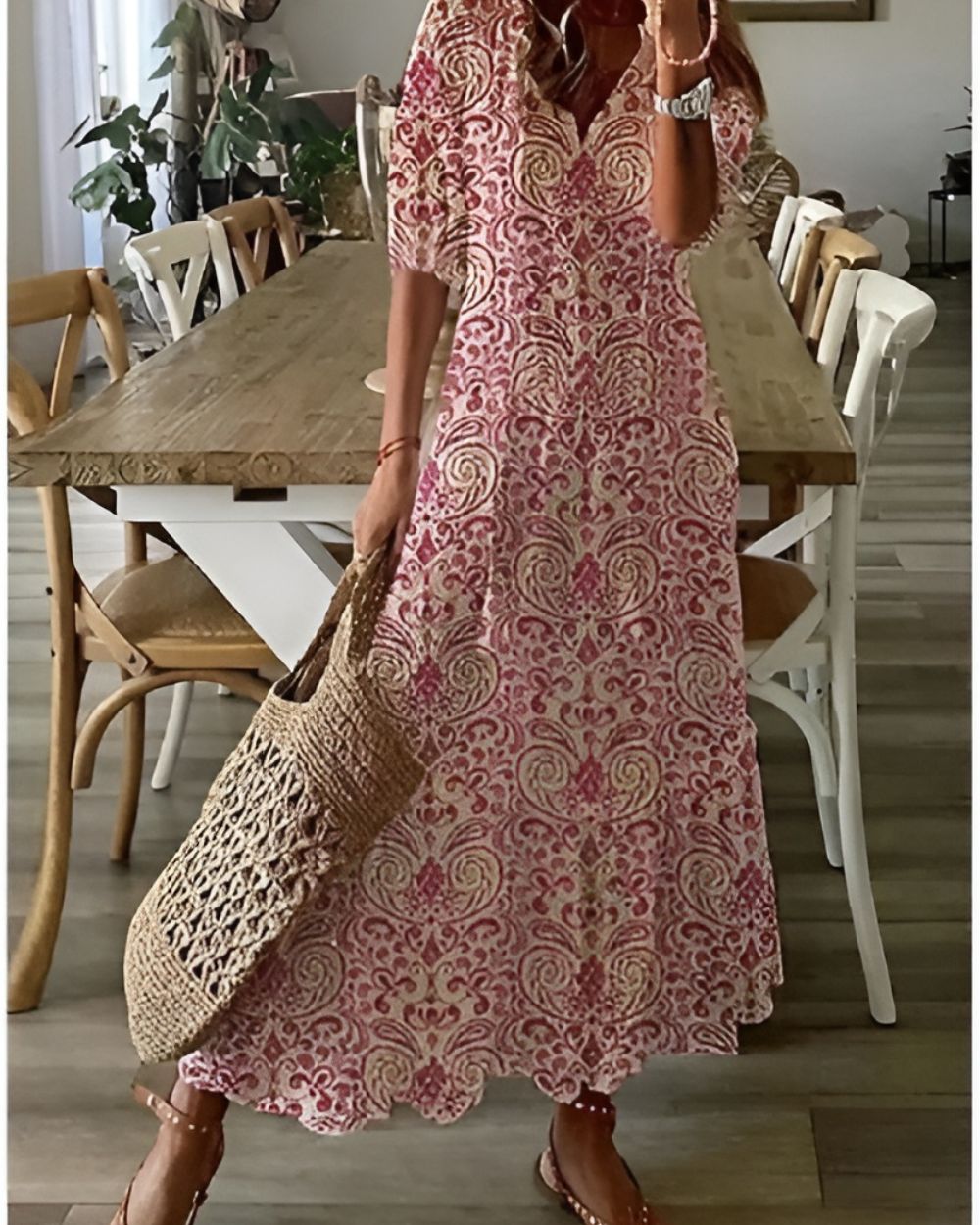 Floral Boho Beach Maxi Dress