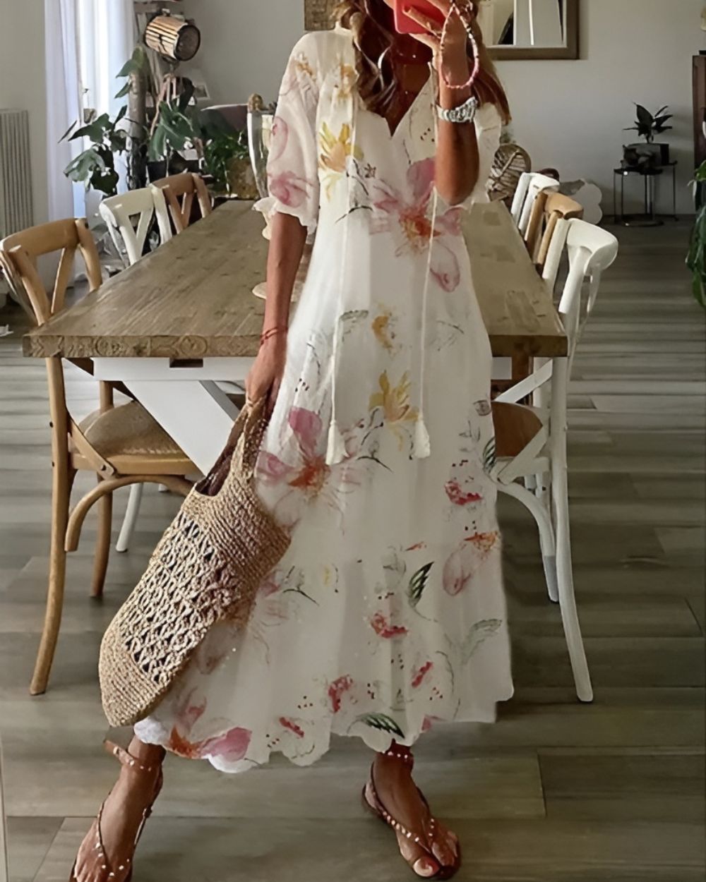 Floral Boho Beach Maxi Dress