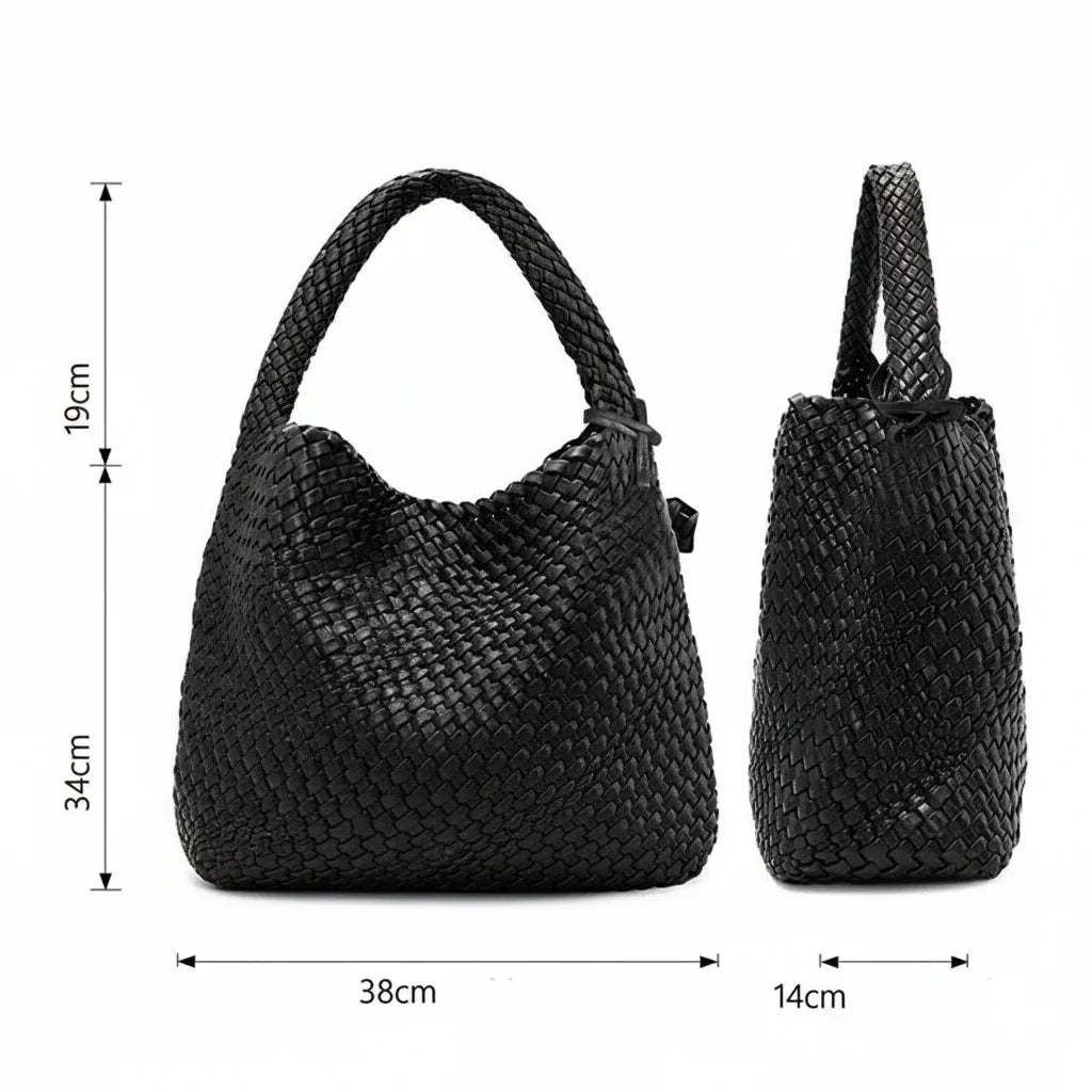 Woven Vegan Leather Tote Bag
