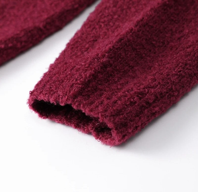 Oversized Bouclé Wool Cardigan