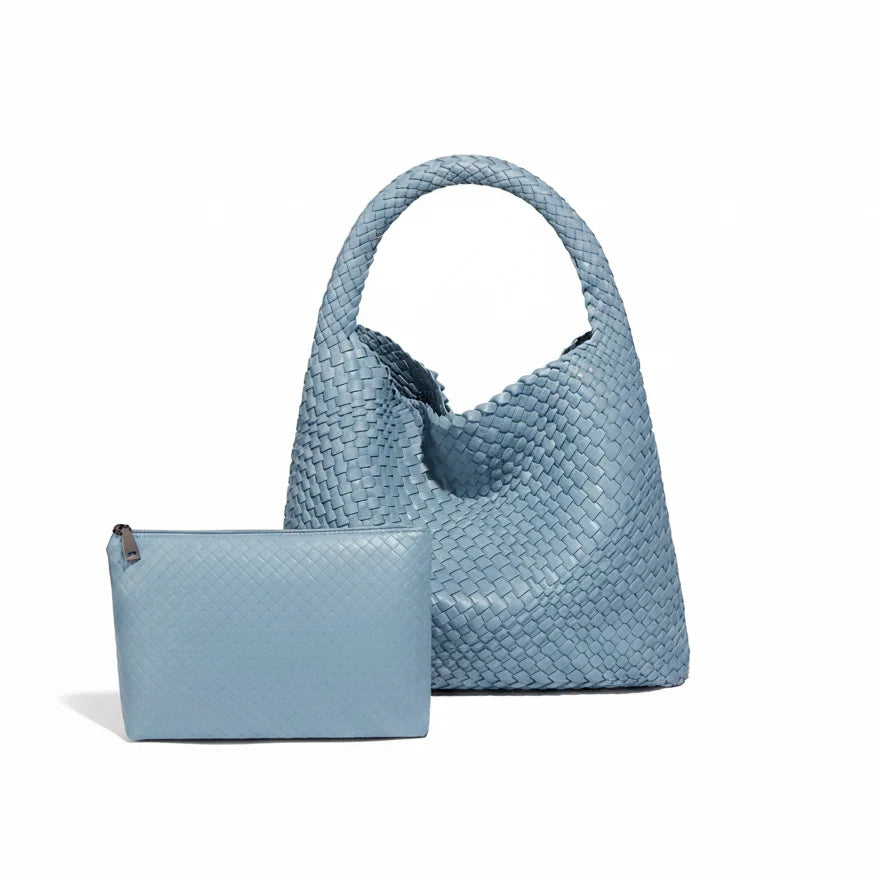 Woven Vegan Leather Tote Bag
