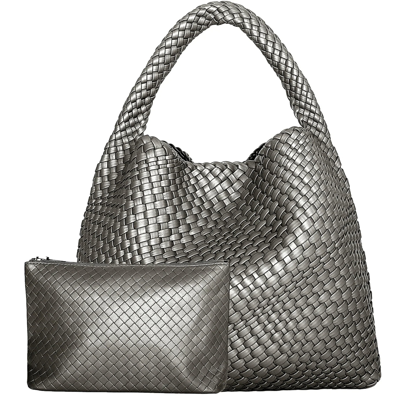 Woven Vegan Leather Tote Bag
