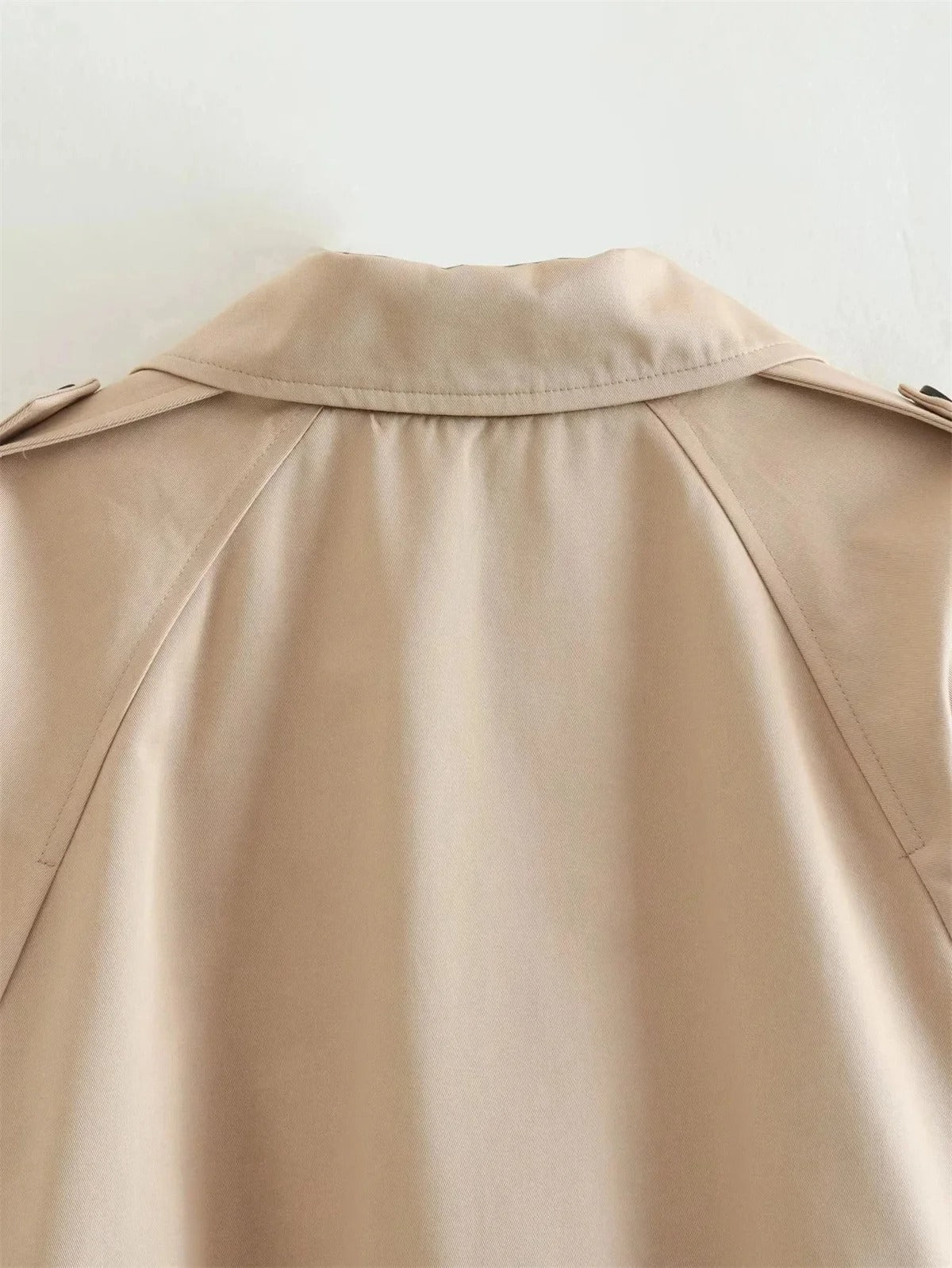 Cropped Belted Trench Coat
