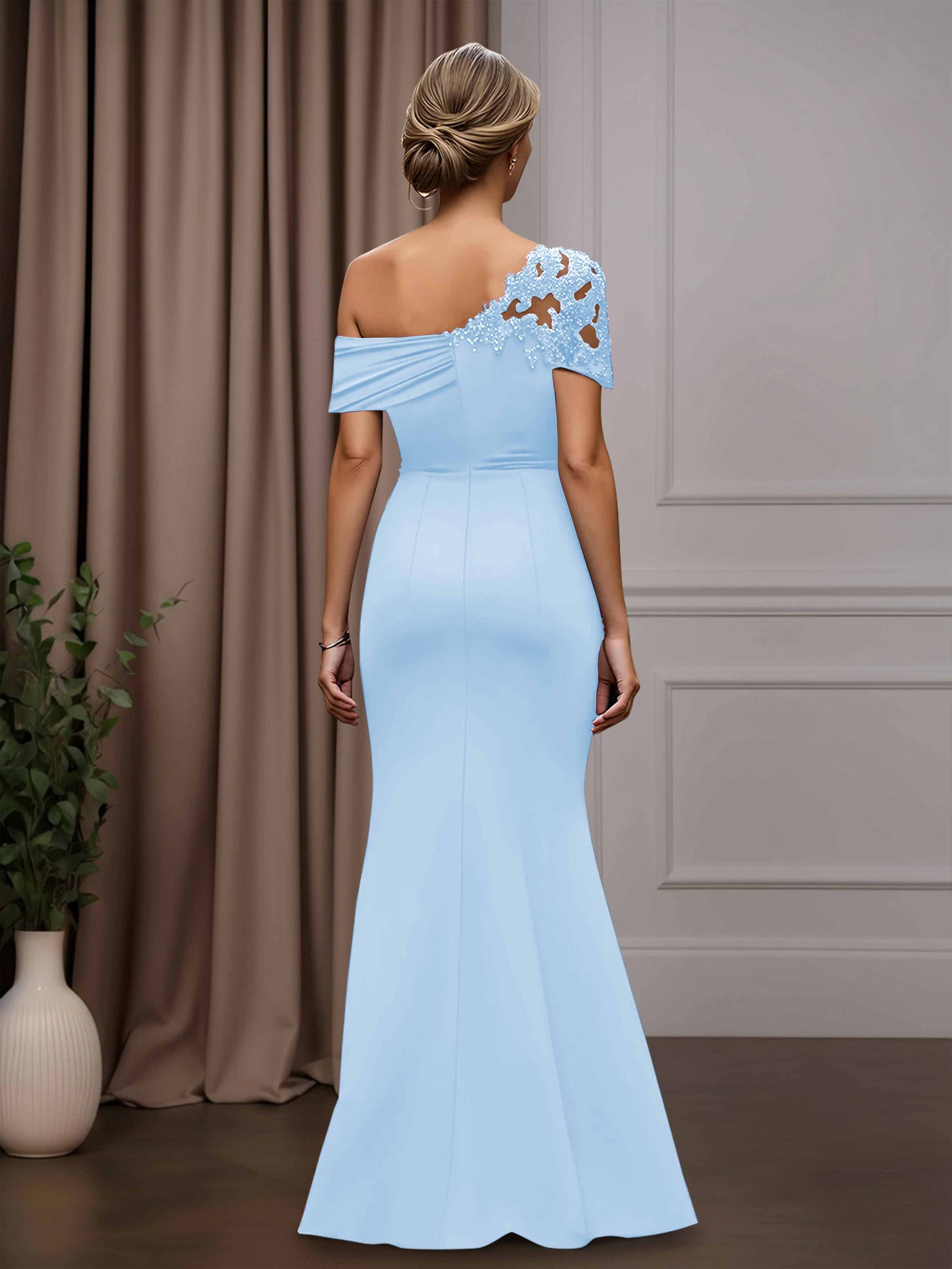 One-Shoulder Mother-of-the-Bride Dress