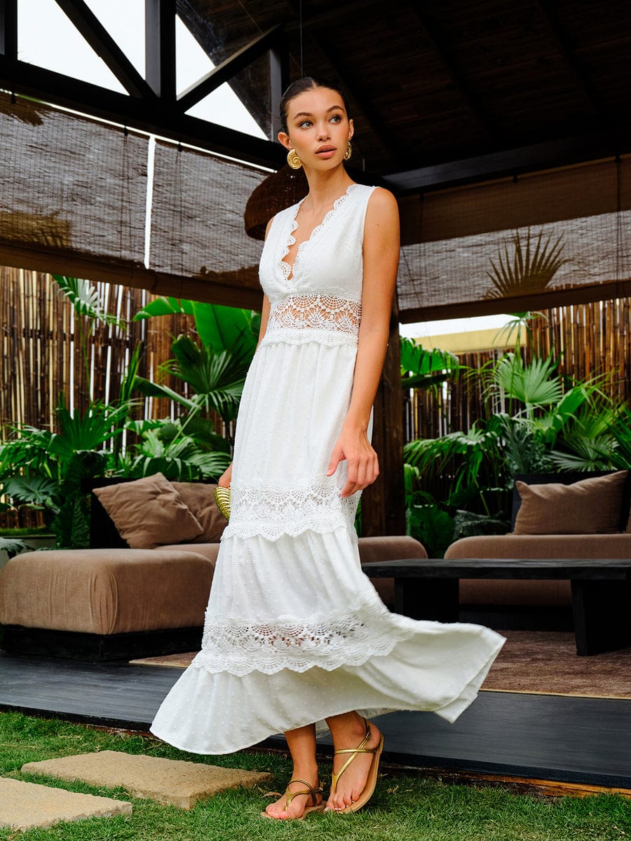 White Lace Maxi Dress