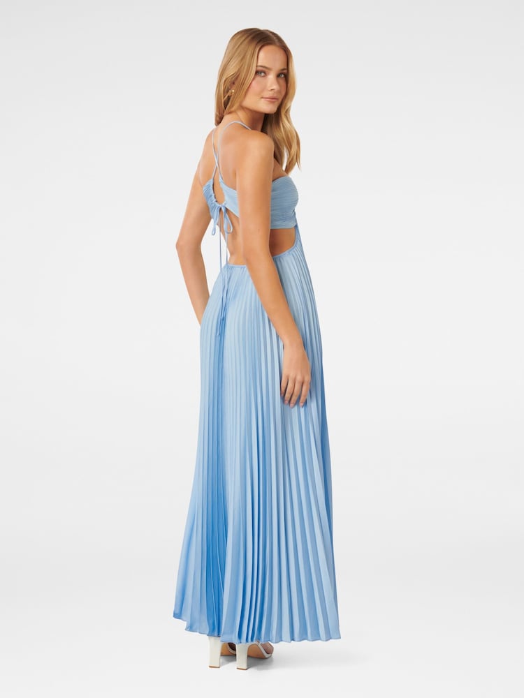 Strapless Pleated Occasion Maxi Dress