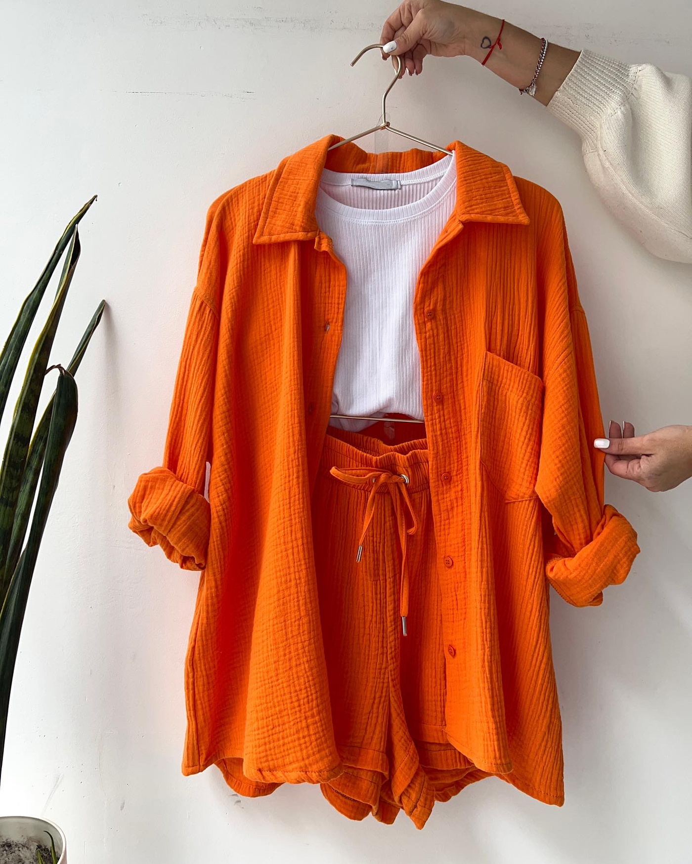 Long-Sleeve Shirt and Shorts Set