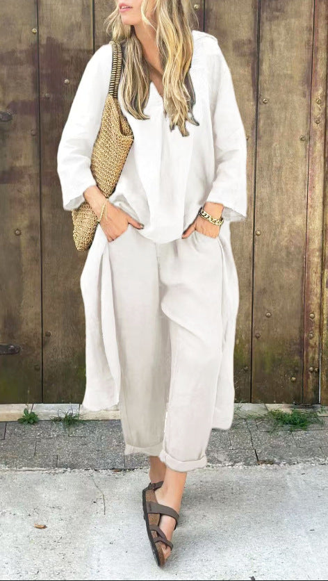 Oversized Linen Tunic and Trouser Set