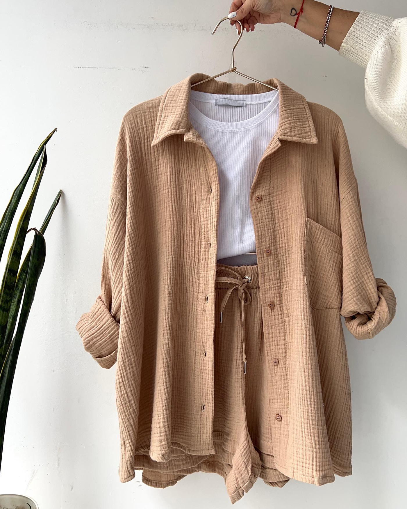 Long-Sleeve Shirt and Shorts Set