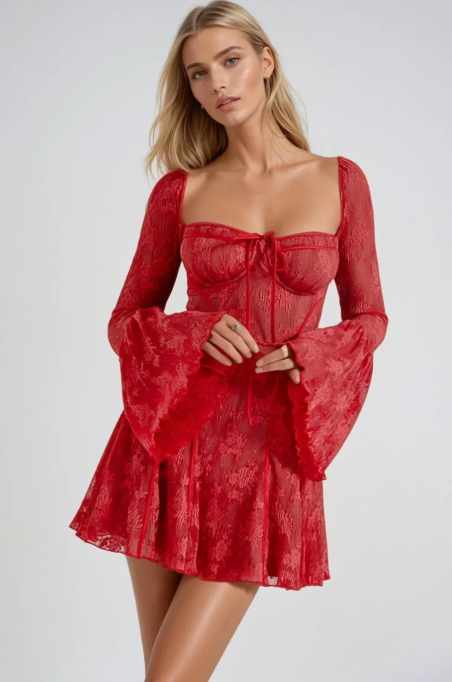 Lace Corset Midi Dress