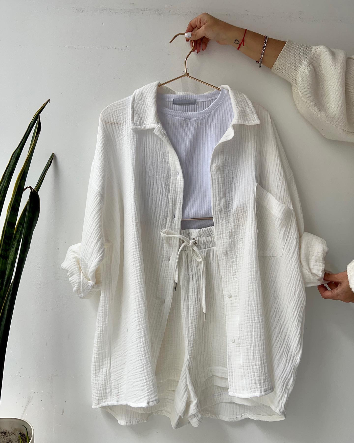 Long-Sleeve Shirt and Shorts Set