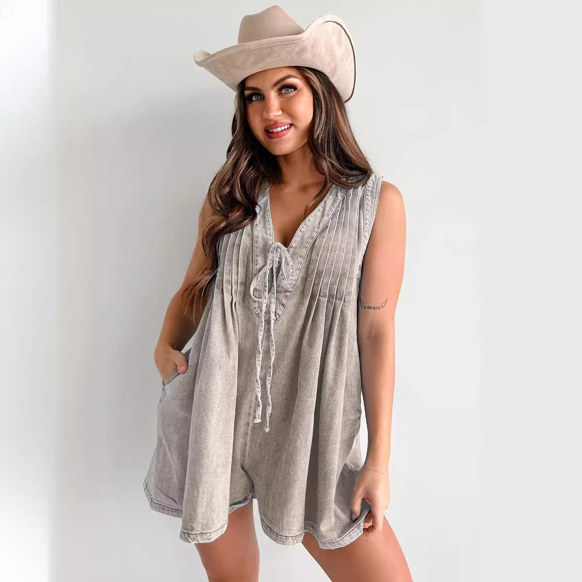 Relaxed Denim Playsuit