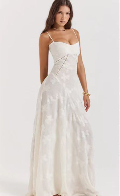 Linen Bustier Maxi Dress