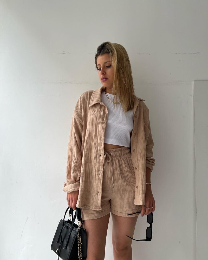 Long-Sleeve Shirt and Shorts Set
