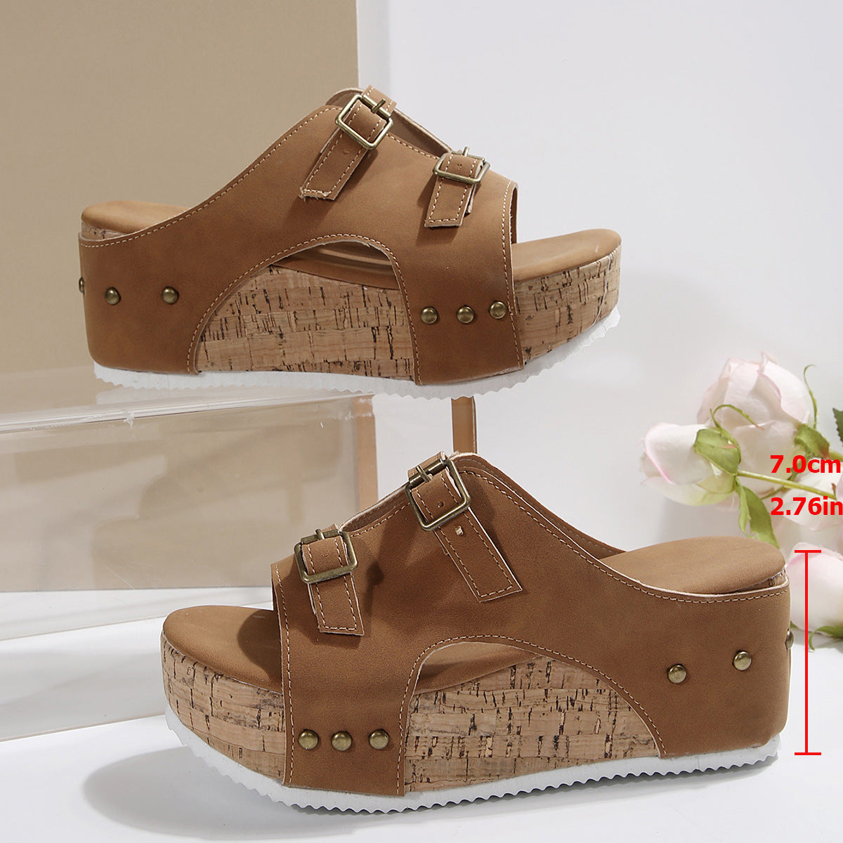 Double-Strap Platform Sandals