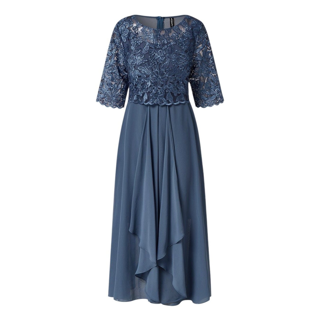 V-Neck Lace Wedding Guest Midi Dress