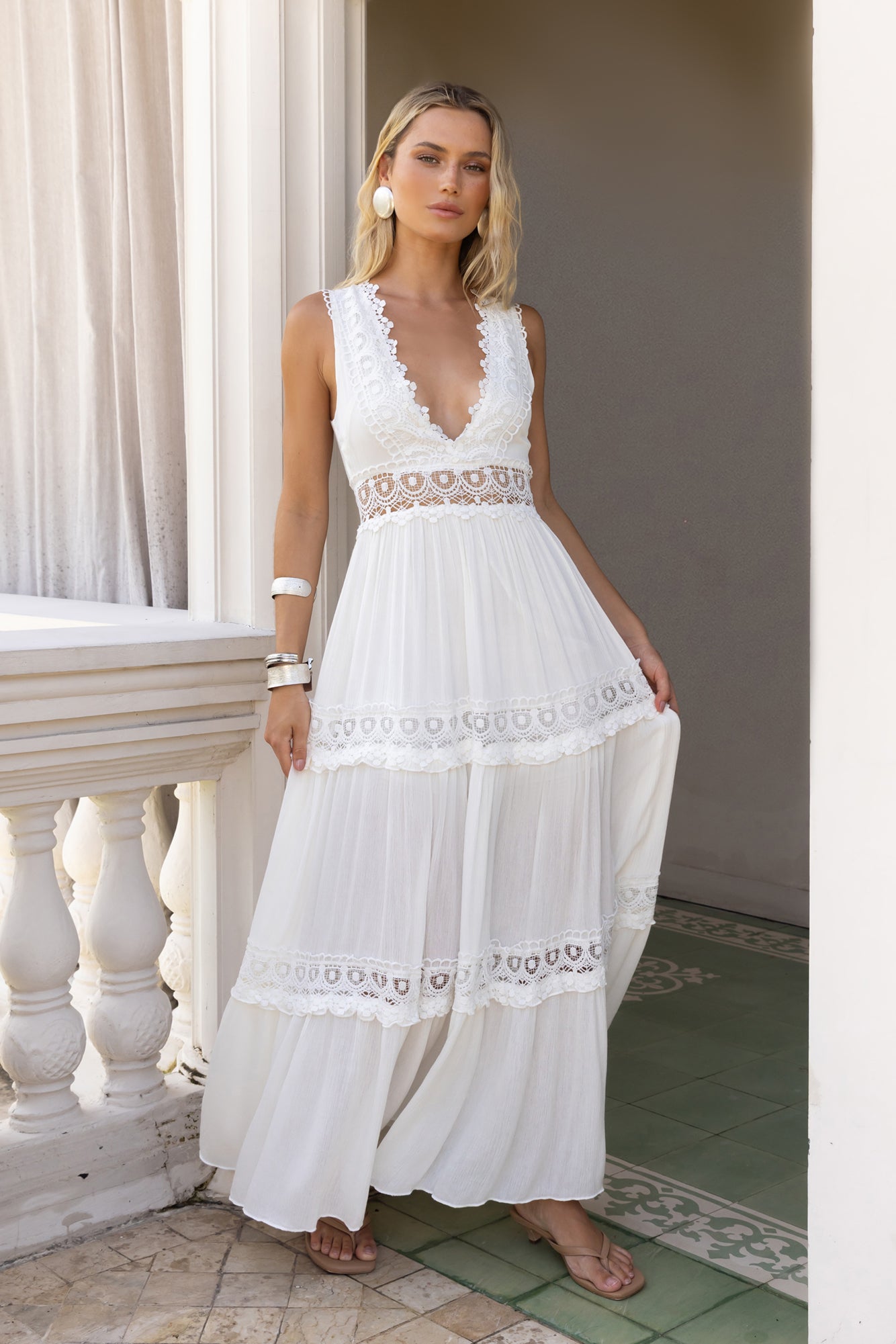 White Lace Maxi Dress