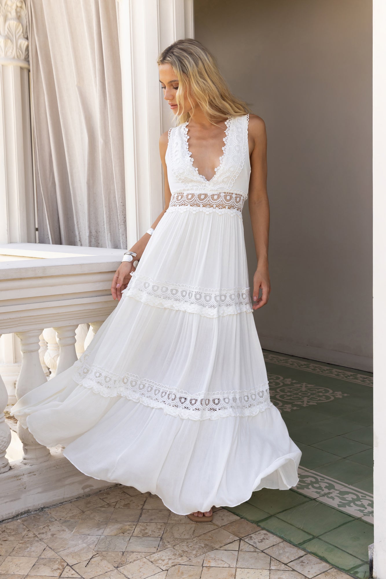 White Lace Maxi Dress