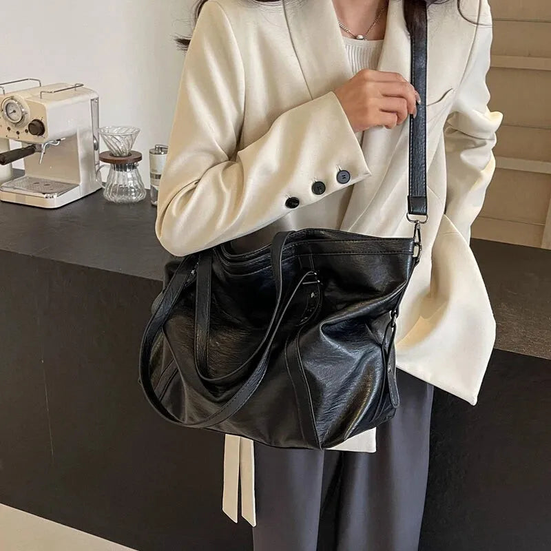 Large Soft Crossbody Tote Bag