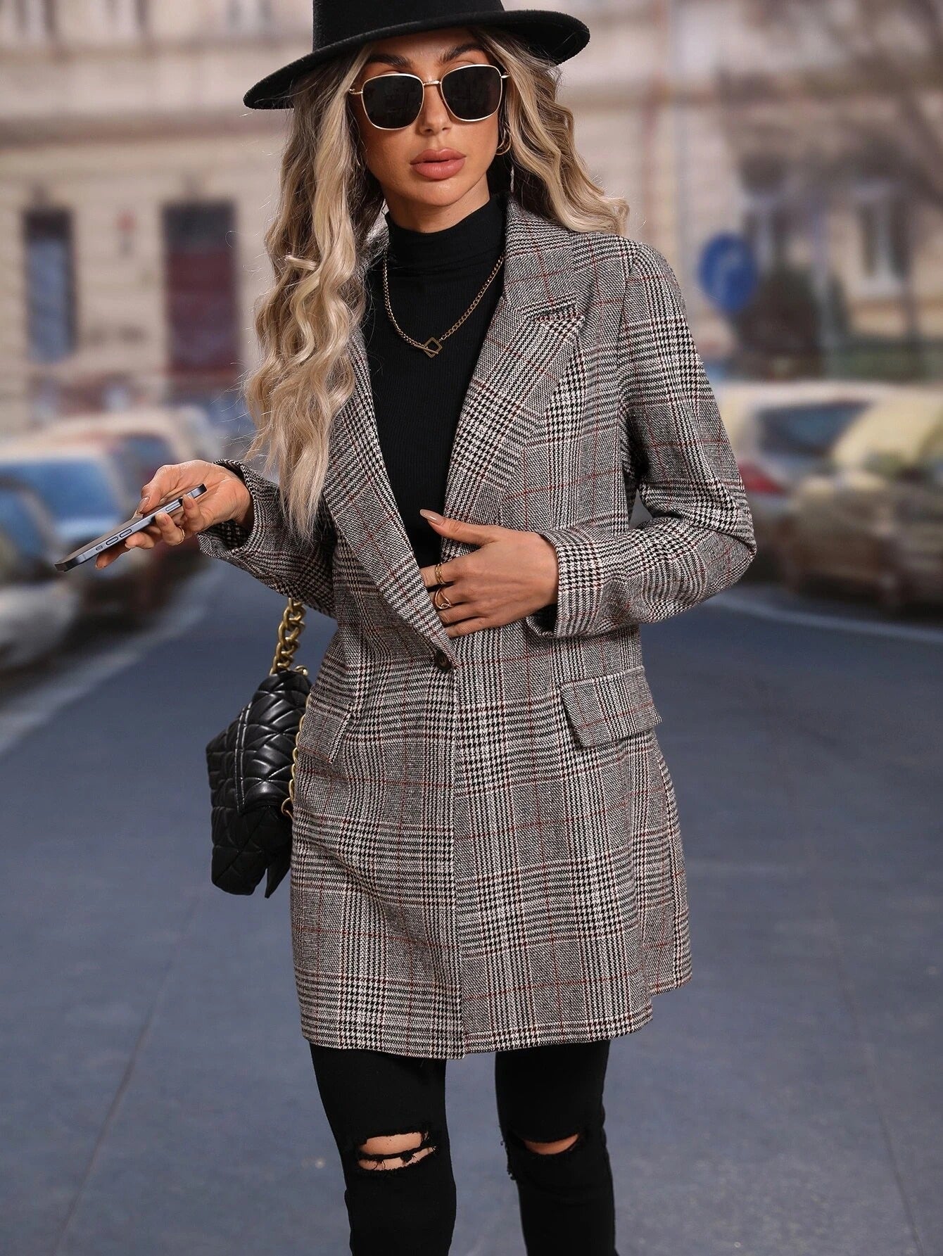 Checked Tailored Blazer