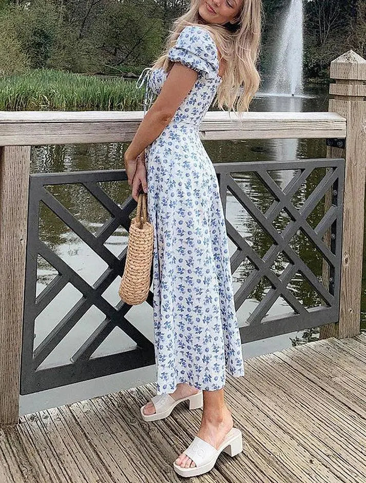 Floral Side-Split Summer Maxi Dress