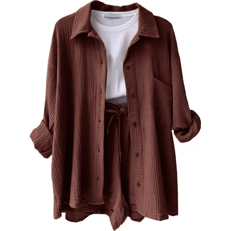 Long-Sleeve Shirt and Shorts Set