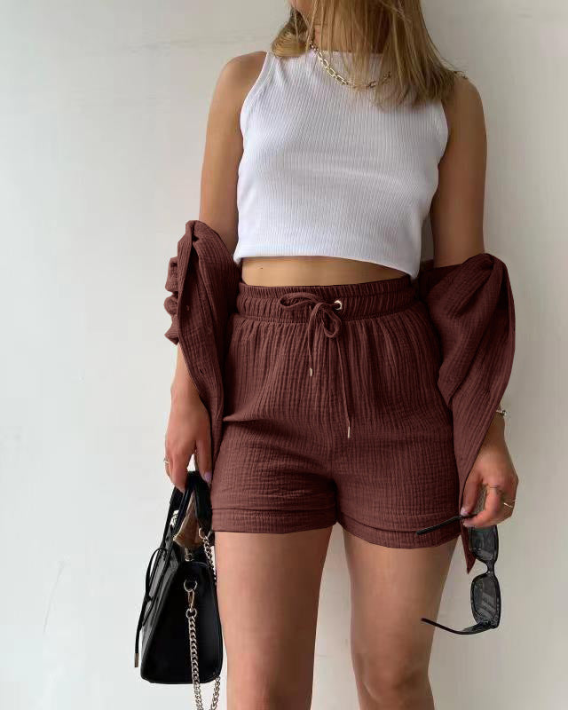 Long-Sleeve Shirt and Shorts Set