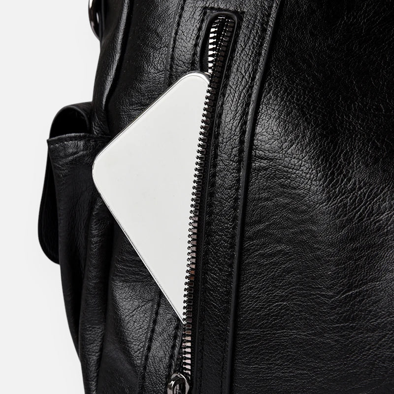 Large Retro Multi-Pocket Shoulder Bag