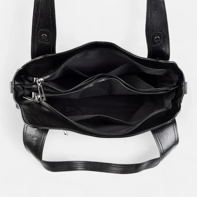 Large Retro Multi-Pocket Shoulder Bag