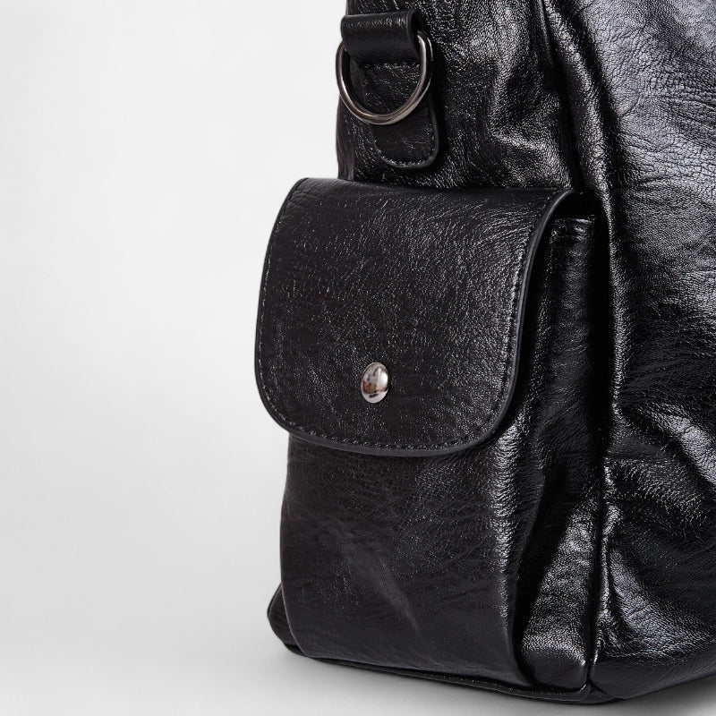 Large Retro Multi-Pocket Shoulder Bag
